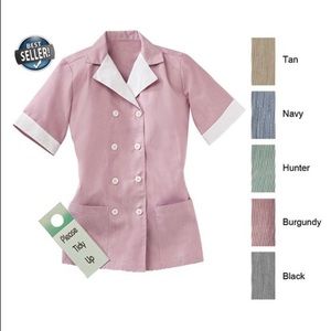 Pink Double Breasted Housekeeping Button Shirt